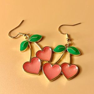 Cherry 🍒 Heart Earrings